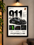 BLACK PORSCHE 911 WALL ART