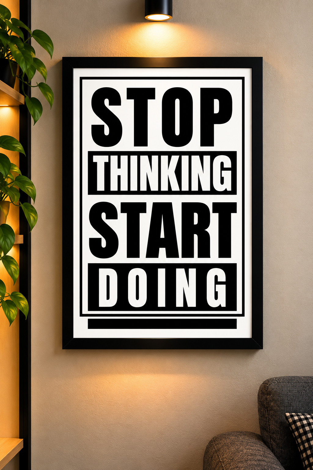 STOP THINKING START DOING COOL WALL ART